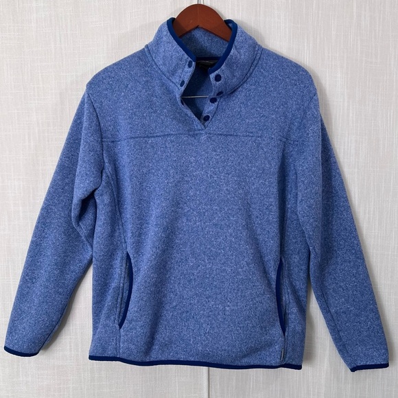Eddie Bauer Radiator Fleece 2.0 Snap Mock Neck Pullover Jacket Blue Size L - Picture 1 of 12